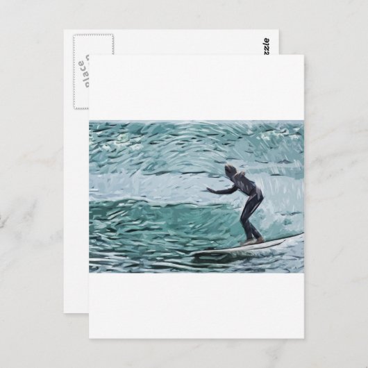 Surfer Postkarte (Vorne/Hinten)
