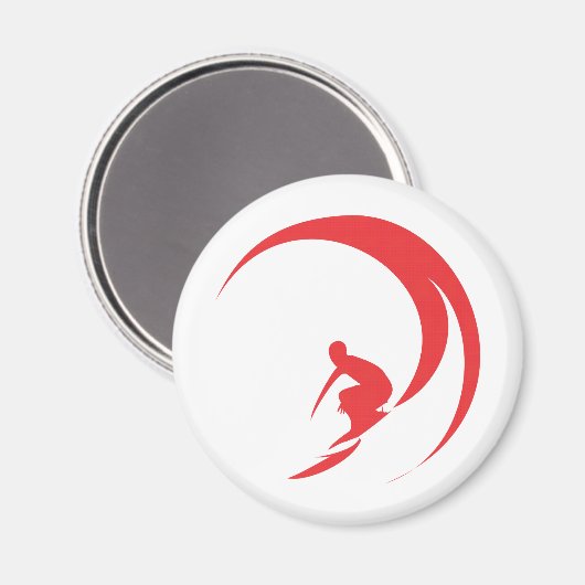Surfer Red Magnet (Vorderseite/Rückseite)