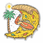Surfer reiten Pizza Curl Wave Aufkleber (Vorderseite)