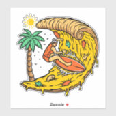 Surfer reiten Pizza Curl Wave Aufkleber (Blatt)