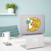 Surfer reiten Pizza Curl Wave Aufkleber (Laptop auf Schreibtisch)