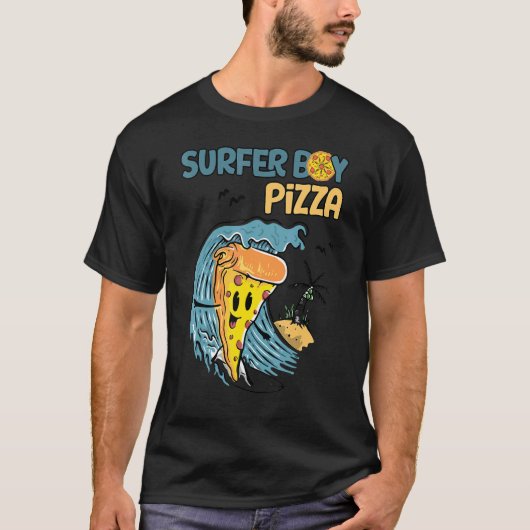 Surfer Retro Pizza Boy T-Shirt (Vorderseite)