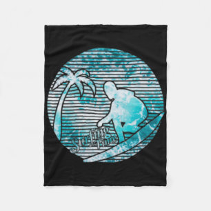 Surfer Retro Sonne Vintage Surfen Surfboard Strand Fleecedecke