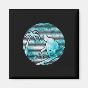 Surfer Retro Sonne Vintage Surfen Surfbrett Strand Magnet
