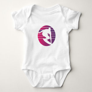 Surfer Retro Surfing Sunset Baby Strampler