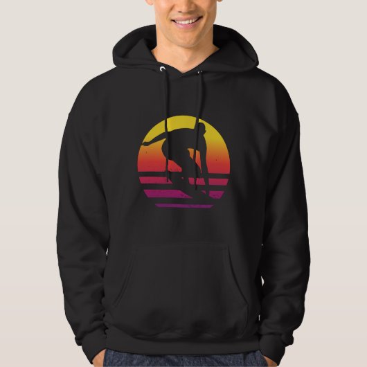 Surfer Retro Surfing Sunset Hoodie (Vorderseite)