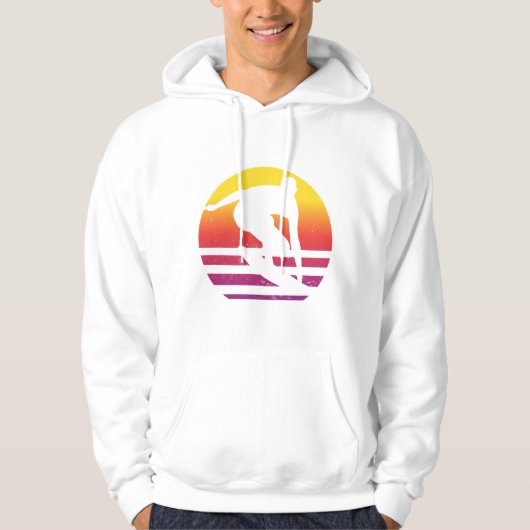 Surfer Retro Surfing Sunset Hoodie (Vorderseite)