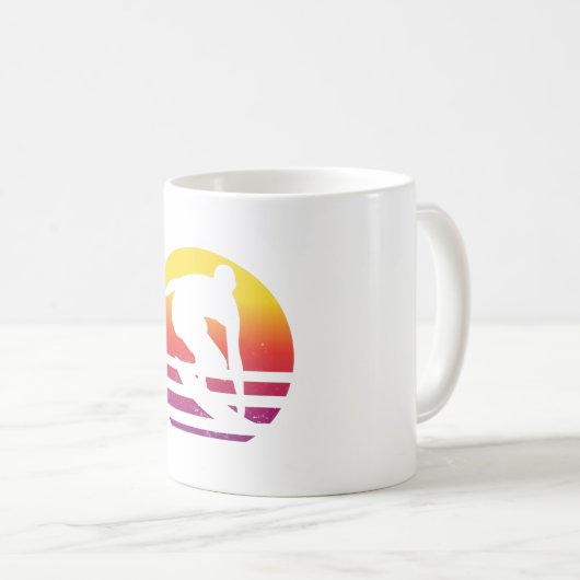 Surfer Retro Surfing Sunset Kaffeetasse (VorderseiteRechts)