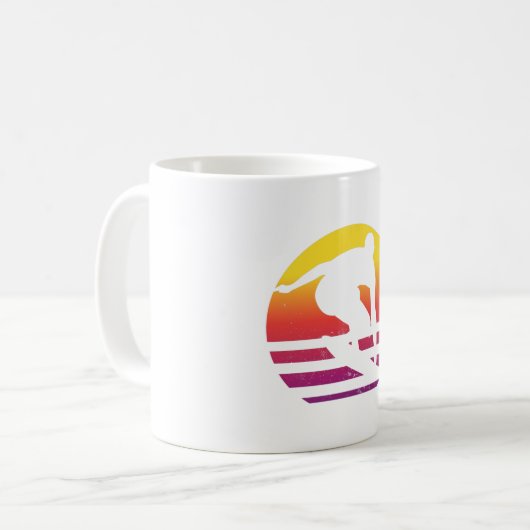 Surfer Retro Surfing Sunset Kaffeetasse (Vorderseite Links)
