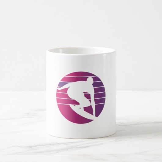 Surfer Retro Surfing Sunset Kaffeetasse (Mittel)
