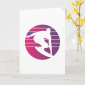 Surfer Retro Surfing Sunset Karte (Gelbe Blume)