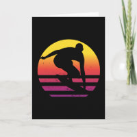 Surfer Retro Surfing Sunset