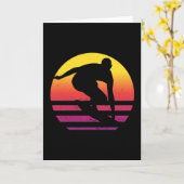 Surfer Retro Surfing Sunset Karte (Gelbe Blume)