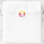 Surfer Retro Surfing Sunset Runder Aufkleber (Tasche)