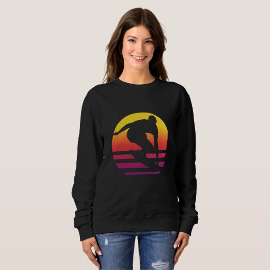 Surfer Retro Surfing Sunset Sweatshirt (Vorne ganz)