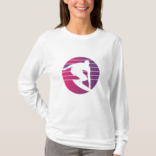 Surfer Retro Surfing Sunset T-Shirt (Vorderseite)