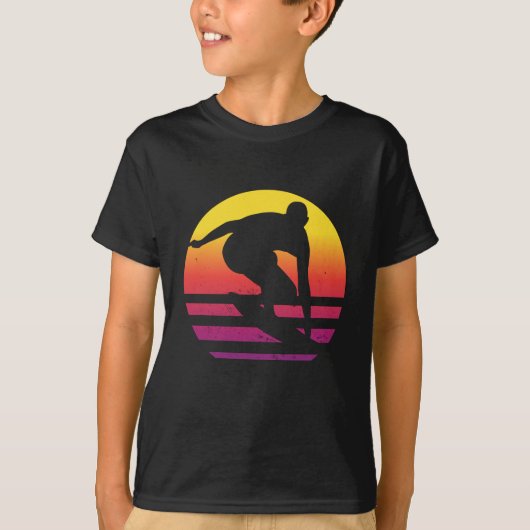 Surfer Retro Surfing Sunset T-Shirt (Vorderseite)