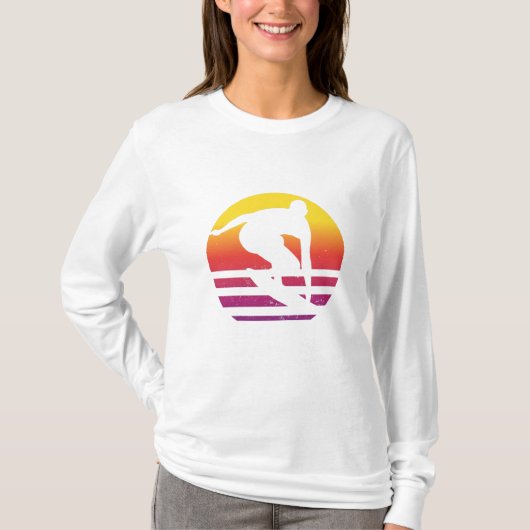 Surfer Retro Surfing Sunset T-Shirt (Vorderseite)