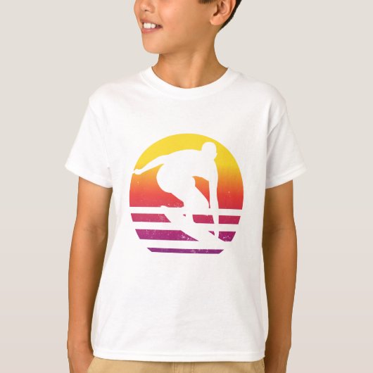 Surfer Retro Surfing Sunset T-Shirt (Vorderseite)