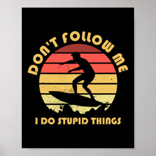 Surfer Retro Vintage Stunts Surfen Surf Surfbrett Poster