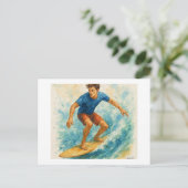 Surfer Riding a Wave, Postkarte (Stehend Vorderseite)