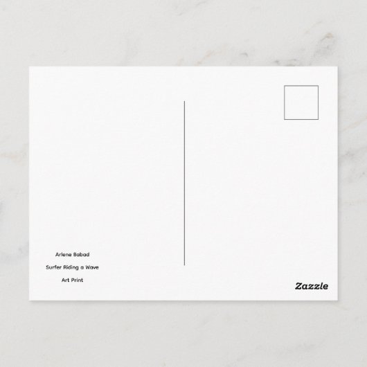 Surfer Riding a Wave,  Postkarte (Rückseite)