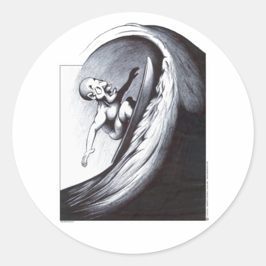 Surfer Runder Aufkleber (Vorderseite)