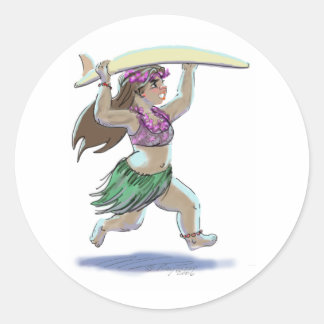 Surfer Runder Aufkleber