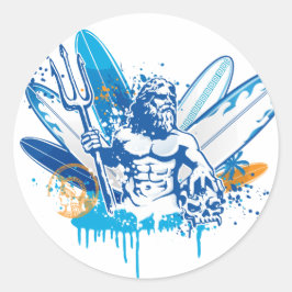 Surfer Runder Aufkleber