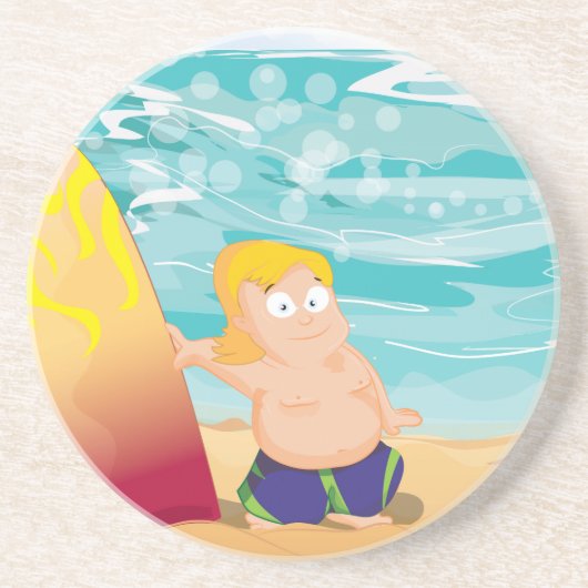 Surfer Sandstein Untersetzer (Vorne)