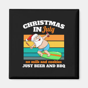 Surfer Santa Bier und BBQ Weihnachtsfeier Strand W Magnet