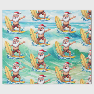 Surfer Santa Claus Geschenkpapier