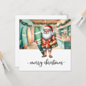 Surfer Santa wird surfen  Karte (Vorderseite/Rückseite Beispiel)