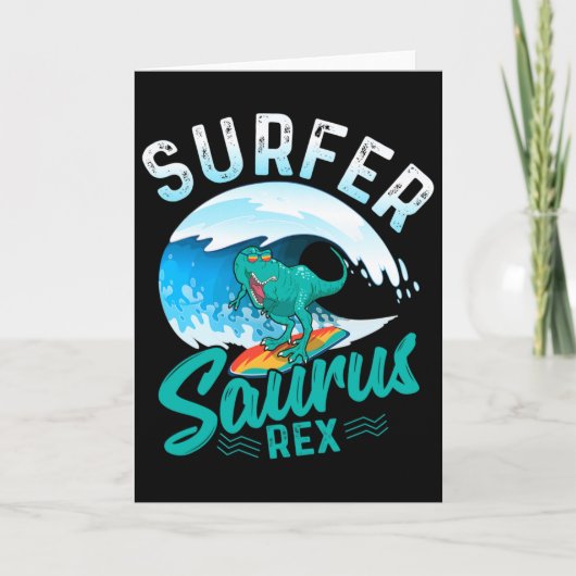 Surfer Saurus Rex Surfen Dinosaur Surf Dino Surfe Karte (Vorderseite)