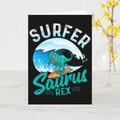 Surfer Saurus Rex Surfen Dinosaur Surf Dino Surfe Karte (Gelbe Blume)