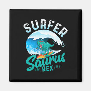 Surfer Saurus Rex Surfen Dinosaurier Surfen Dino S Magnet