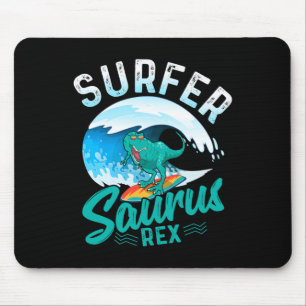 Surfer Saurus Rex Surfen Dinosaurier Surfen Dino S Mousepad