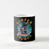 Surfer Saurus T-Rex Dinosaurier Surfen Dino Reiter Kaffeetasse (Mittel)