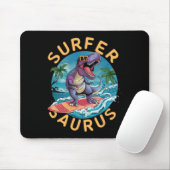 Surfer Saurus T-Rex Dinosaurier Surfen Dino Reiter Mousepad (Mit Mouse)