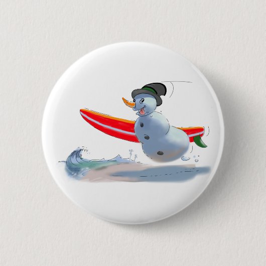Surfer-Schneemann Button (Vorderseite)