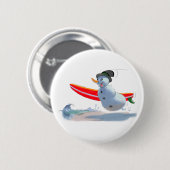 Surfer-Schneemann Button (Vorne & Hinten)
