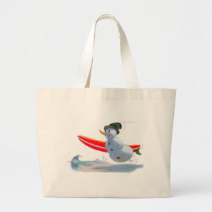 Surfer-Schneemann Jumbo Stoffbeutel