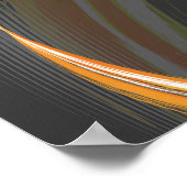 Surfer schwarze Figur & farbenfrohe Welle auf grau Poster (Ecke)