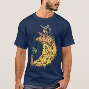 Surfer Shirt Retro Pizza Junge Pizza Surfer Skelet