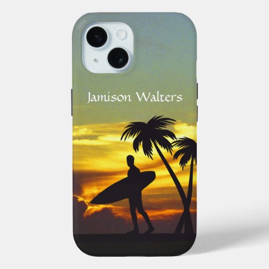 Surfer Silhouette at Sunset - Personalize Case-Mate iPhone Hülle (Rückseite)