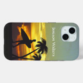 Surfer Silhouette at Sunset - Personalize Case-Mate iPhone Hülle (Rückseite (Horizontal))