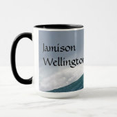 Surfer silhouette Catching a huge wave Personalize Tasse (Links)
