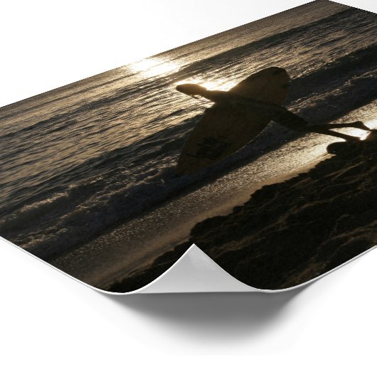 Surfer Silhouette Poster (Ecke)