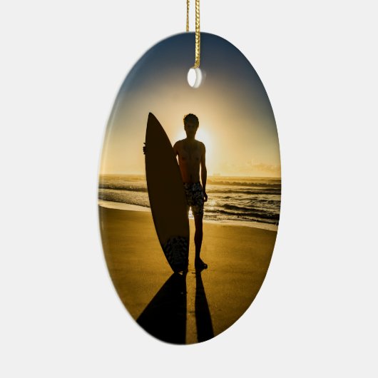 Surfer Silhouette Sonnenaufgang Ornament (Rechts)