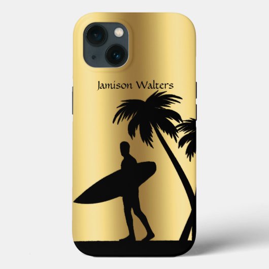Surfer-Silhouette tropische Szene Persönlich Case-Mate iPhone Hülle (Rückseite)